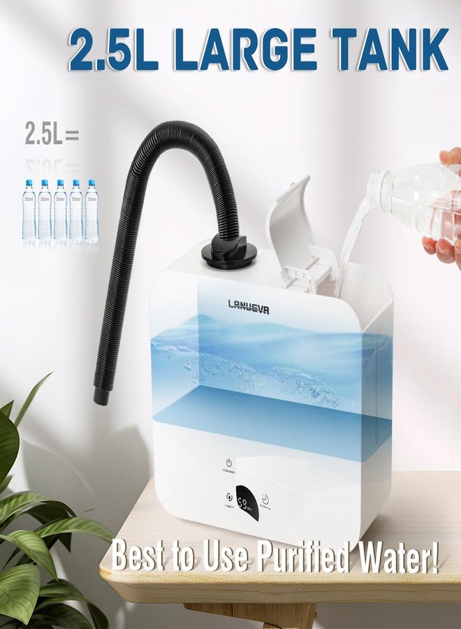 LANUEVA Reptile Humidifier, Quiet Reptile Fogger for Terrariums with Telescopic Hose & 2.5L Tank, Remote Control & Touch Screen, Timing Function, for Reptiles, Green Plants, Home Use - Image 2